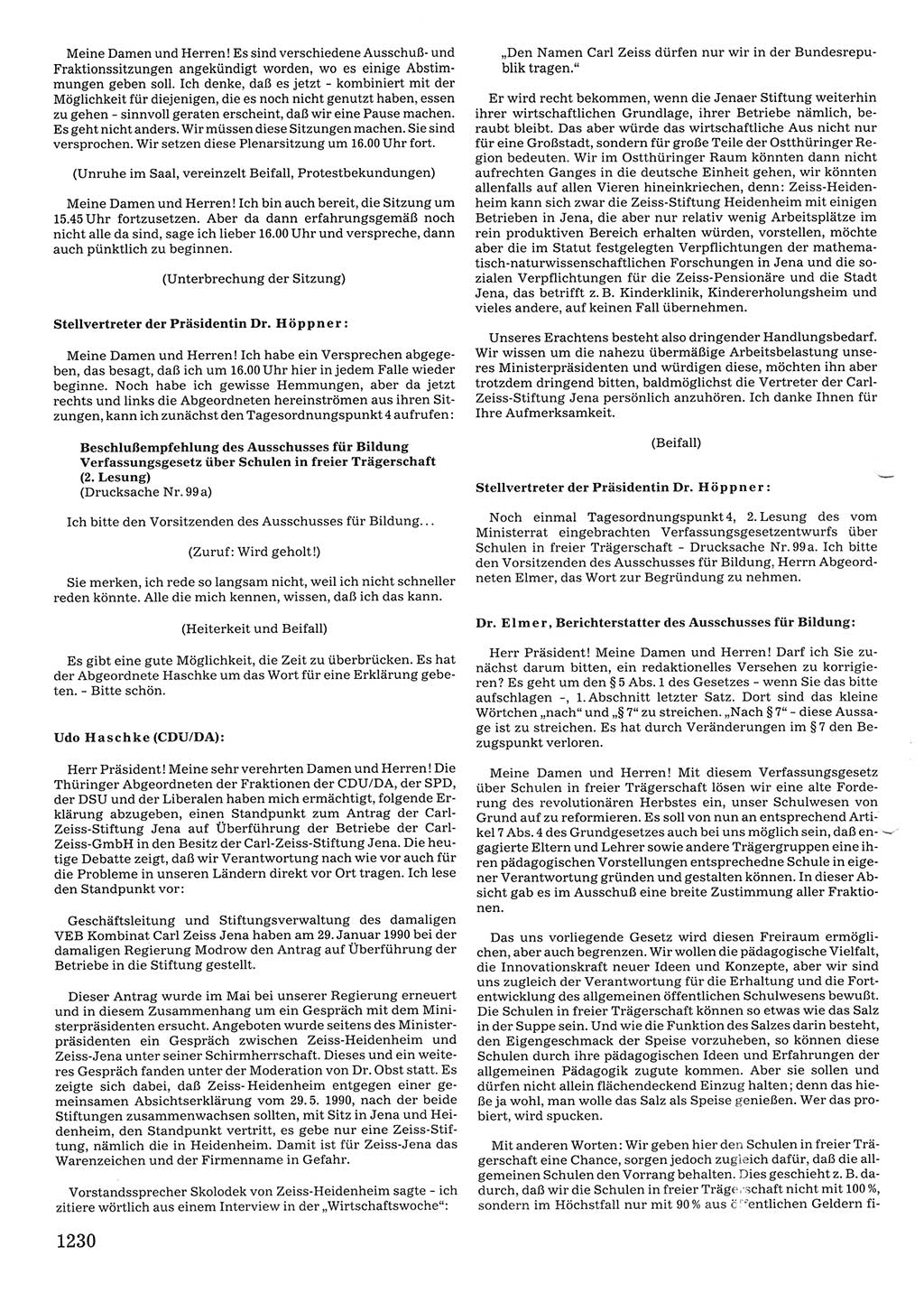 Tagungen der Volkskammer (VK) der Deutschen Demokratischen Republik (DDR), 10. Wahlperiode 1990, Seite 1230 (VK. DDR 10. WP. 1990, Prot. Tg. 1-38, 5.4.-2.10.1990, S. 1230)