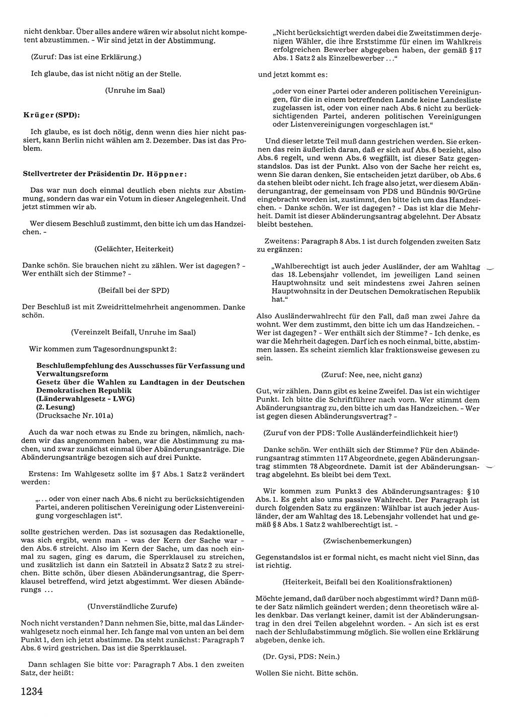 Tagungen der Volkskammer (VK) der Deutschen Demokratischen Republik (DDR), 10. Wahlperiode 1990, Seite 1234 (VK. DDR 10. WP. 1990, Prot. Tg. 1-38, 5.4.-2.10.1990, S. 1234)