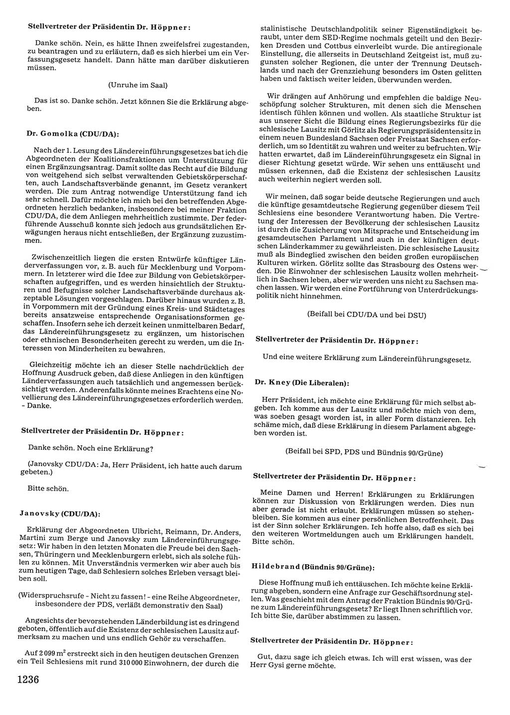 Tagungen der Volkskammer (VK) der Deutschen Demokratischen Republik (DDR), 10. Wahlperiode 1990, Seite 1236 (VK. DDR 10. WP. 1990, Prot. Tg. 1-38, 5.4.-2.10.1990, S. 1236)
