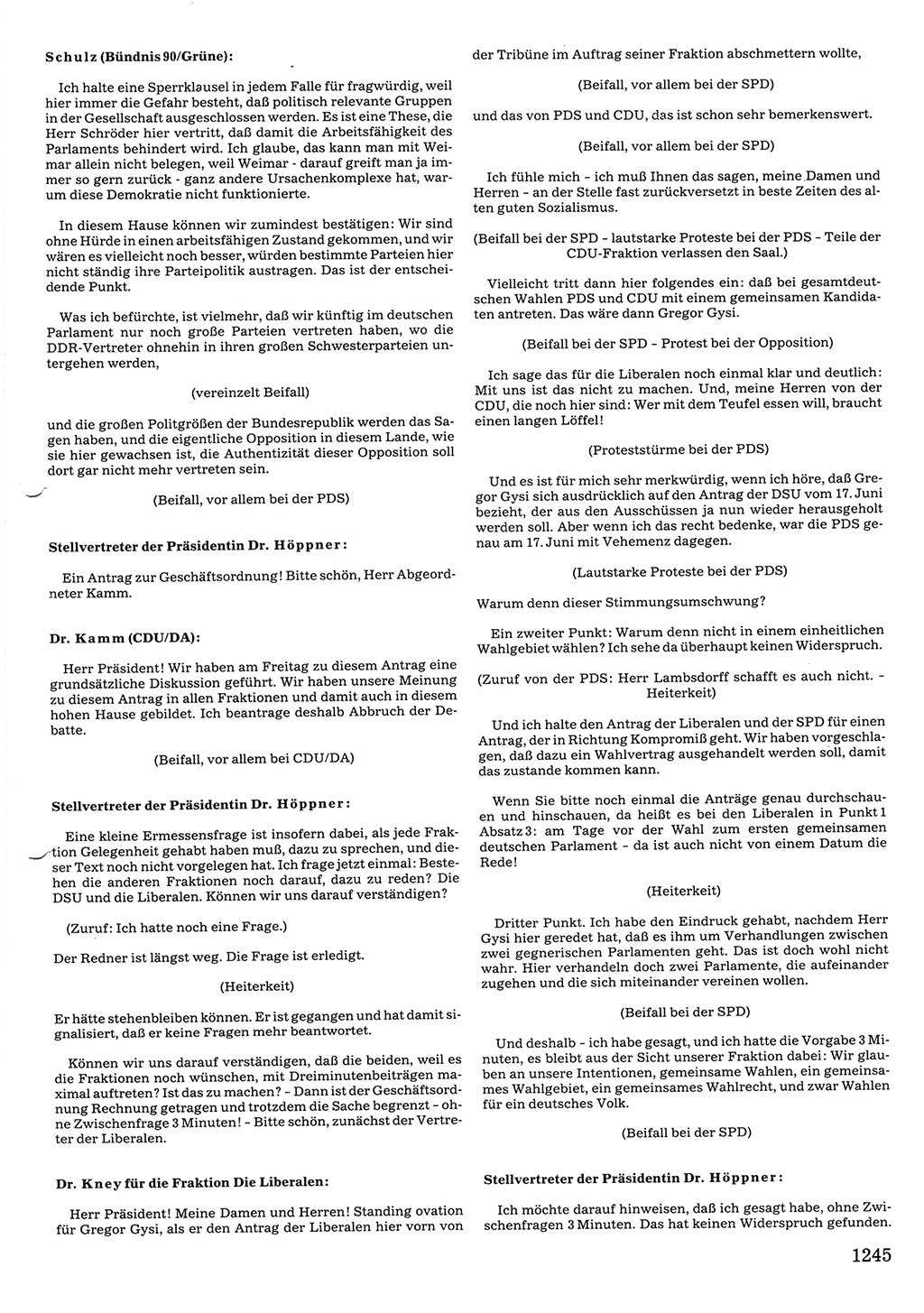 Tagungen der Volkskammer (VK) der Deutschen Demokratischen Republik (DDR), 10. Wahlperiode 1990, Seite 1245 (VK. DDR 10. WP. 1990, Prot. Tg. 1-38, 5.4.-2.10.1990, S. 1245)