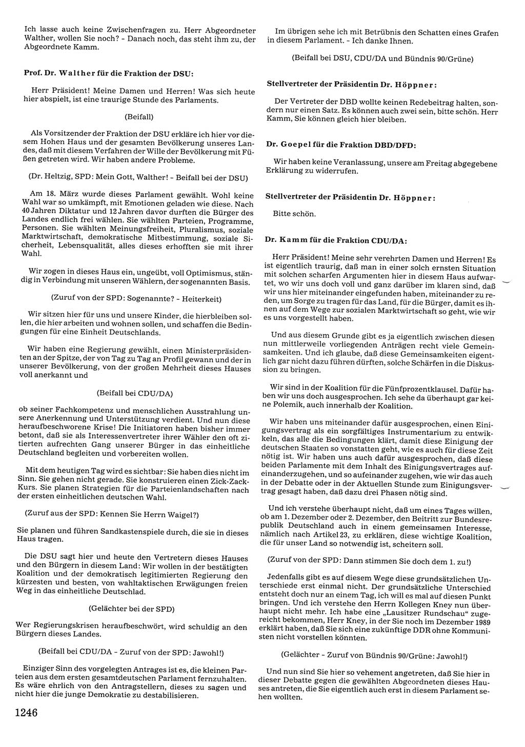 Tagungen der Volkskammer (VK) der Deutschen Demokratischen Republik (DDR), 10. Wahlperiode 1990, Seite 1246 (VK. DDR 10. WP. 1990, Prot. Tg. 1-38, 5.4.-2.10.1990, S. 1246)