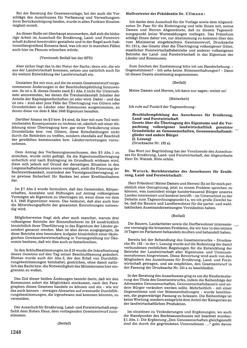 Tagungen der Volkskammer (VK) der Deutschen Demokratischen Republik (DDR), 10. Wahlperiode 1990, Seite 1248 (VK. DDR 10. WP. 1990, Prot. Tg. 1-38, 5.4.-2.10.1990, S. 1248)