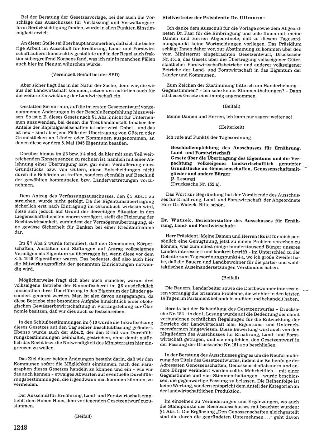 Tagungen der Volkskammer (VK) der Deutschen Demokratischen Republik (DDR), 10. Wahlperiode 1990, Seite 1248 (VK. DDR 10. WP. 1990, Prot. Tg. 1-38, 5.4.-2.10.1990, S. 1248)