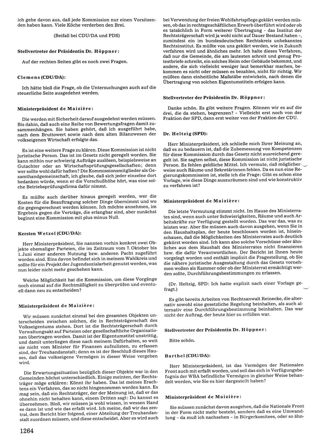 Tagungen der Volkskammer (VK) der Deutschen Demokratischen Republik (DDR), 10. Wahlperiode 1990, Seite 1264 (VK. DDR 10. WP. 1990, Prot. Tg. 1-38, 5.4.-2.10.1990, S. 1264)