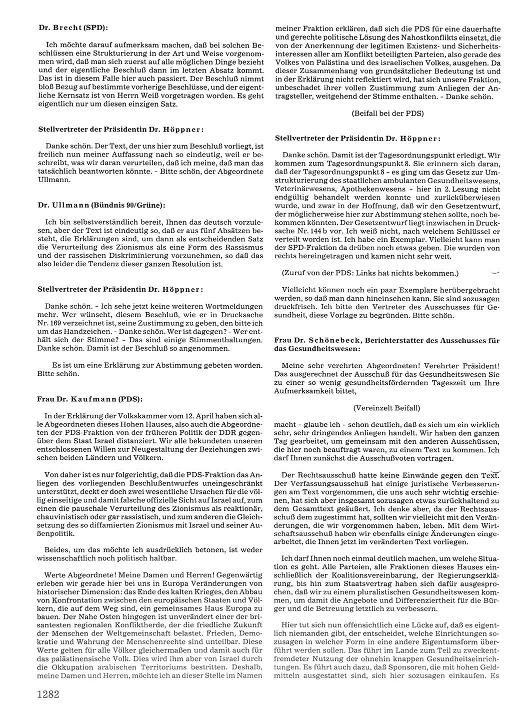 Tagungen der Volkskammer (VK) der Deutschen Demokratischen Republik (DDR), 10. Wahlperiode 1990, Seite 1282 (VK. DDR 10. WP. 1990, Prot. Tg. 1-38, 5.4.-2.10.1990, S. 1282)