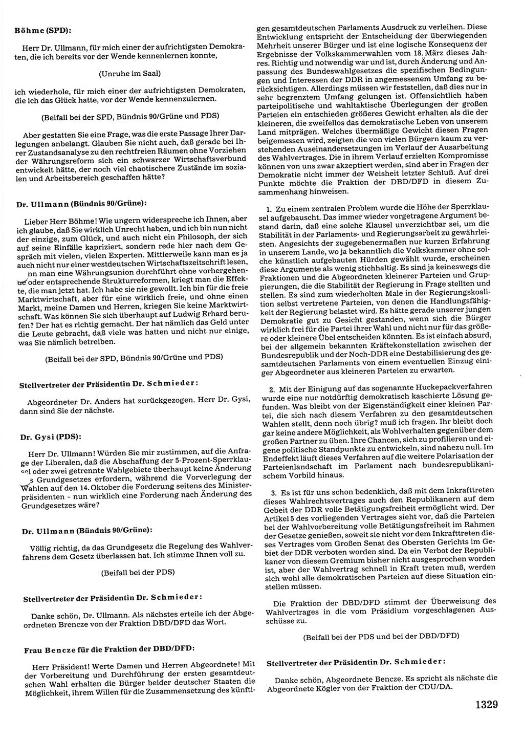 Tagungen der Volkskammer (VK) der Deutschen Demokratischen Republik (DDR), 10. Wahlperiode 1990, Seite 1329 (VK. DDR 10. WP. 1990, Prot. Tg. 1-38, 5.4.-2.10.1990, S. 1329)