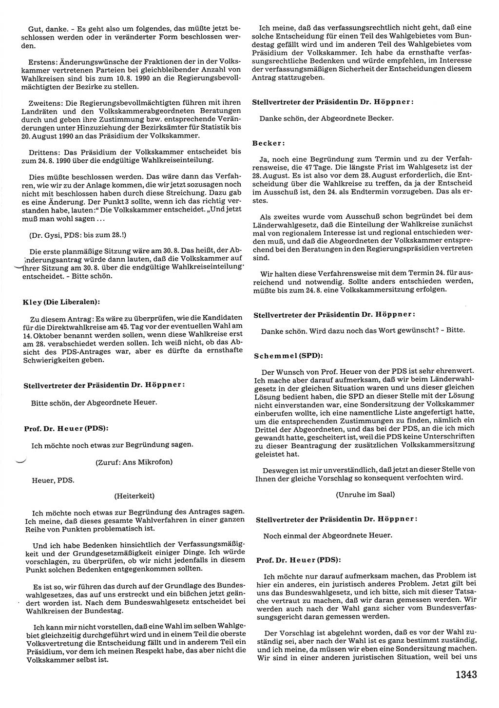 Tagungen der Volkskammer (VK) der Deutschen Demokratischen Republik (DDR), 10. Wahlperiode 1990, Seite 1343 (VK. DDR 10. WP. 1990, Prot. Tg. 1-38, 5.4.-2.10.1990, S. 1343)