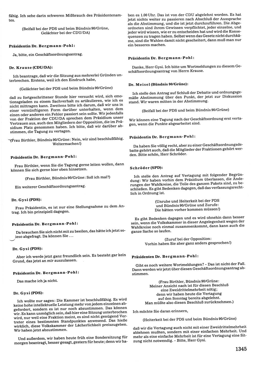 Tagungen der Volkskammer (VK) der Deutschen Demokratischen Republik (DDR), 10. Wahlperiode 1990, Seite 1345 (VK. DDR 10. WP. 1990, Prot. Tg. 1-38, 5.4.-2.10.1990, S. 1345)