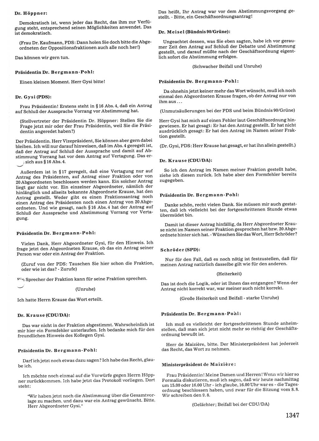 Tagungen der Volkskammer (VK) der Deutschen Demokratischen Republik (DDR), 10. Wahlperiode 1990, Seite 1347 (VK. DDR 10. WP. 1990, Prot. Tg. 1-38, 5.4.-2.10.1990, S. 1347)