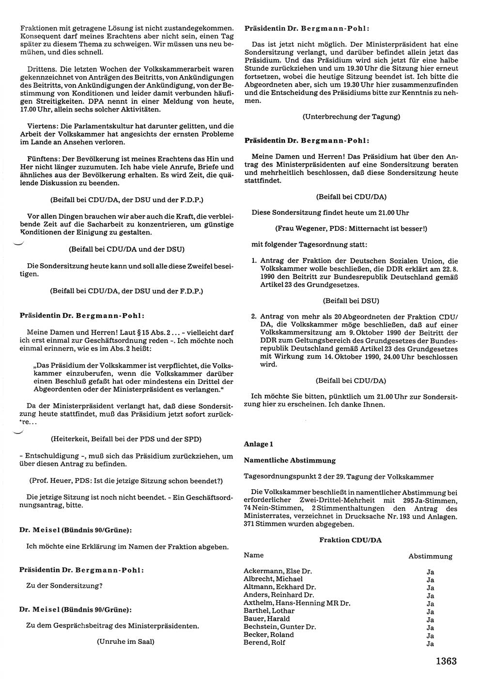 Tagungen der Volkskammer (VK) der Deutschen Demokratischen Republik (DDR), 10. Wahlperiode 1990, Seite 1363 (VK. DDR 10. WP. 1990, Prot. Tg. 1-38, 5.4.-2.10.1990, S. 1363)