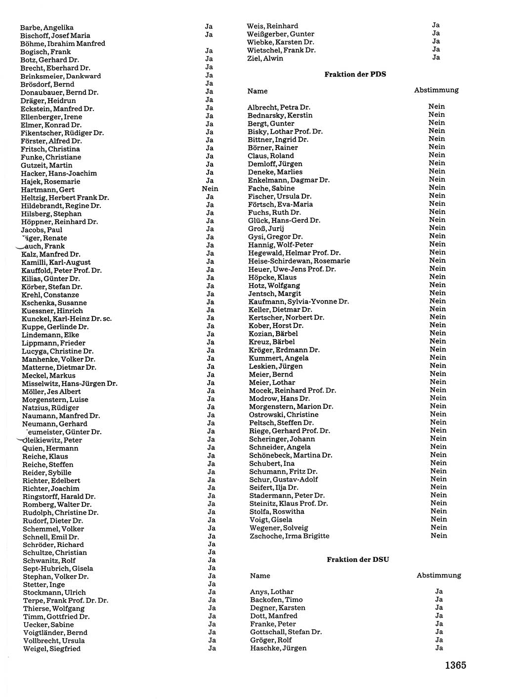 Tagungen der Volkskammer (VK) der Deutschen Demokratischen Republik (DDR), 10. Wahlperiode 1990, Seite 1365 (VK. DDR 10. WP. 1990, Prot. Tg. 1-38, 5.4.-2.10.1990, S. 1365)