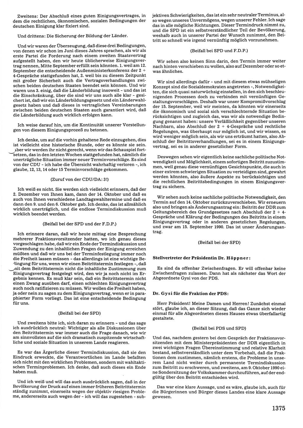 Tagungen der Volkskammer (VK) der Deutschen Demokratischen Republik (DDR), 10. Wahlperiode 1990, Seite 1375 (VK. DDR 10. WP. 1990, Prot. Tg. 1-38, 5.4.-2.10.1990, S. 1375)