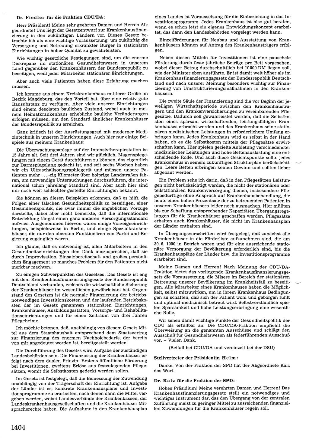 Tagungen der Volkskammer (VK) der Deutschen Demokratischen Republik (DDR), 10. Wahlperiode 1990, Seite 1404 (VK. DDR 10. WP. 1990, Prot. Tg. 1-38, 5.4.-2.10.1990, S. 1404)