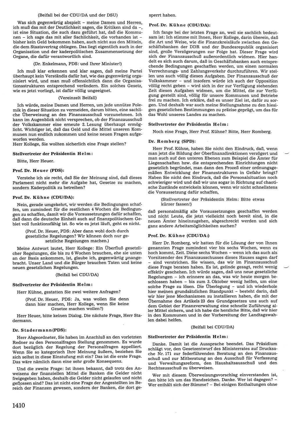 Tagungen der Volkskammer (VK) der Deutschen Demokratischen Republik (DDR), 10. Wahlperiode 1990, Seite 1410 (VK. DDR 10. WP. 1990, Prot. Tg. 1-38, 5.4.-2.10.1990, S. 1410)