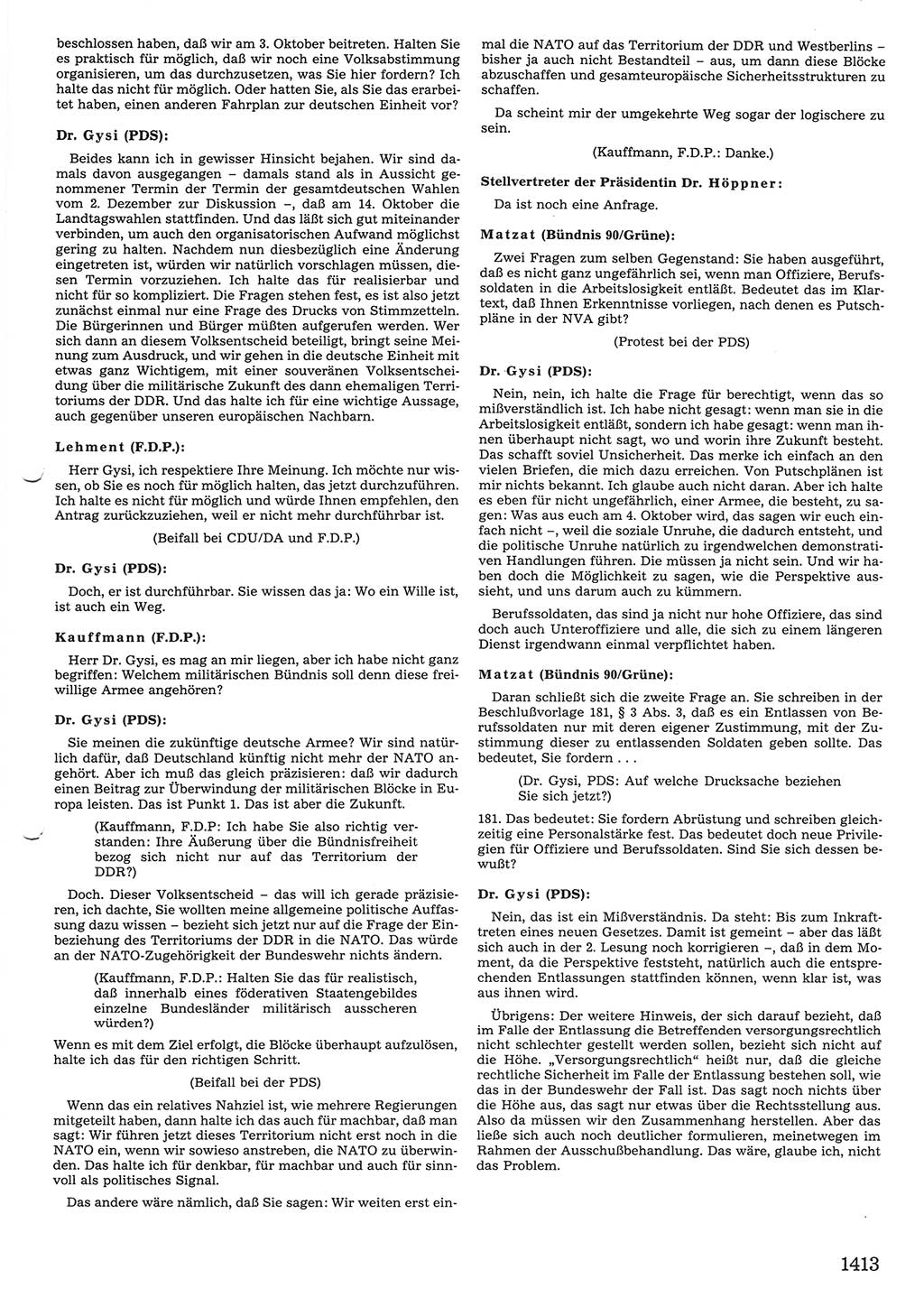 Tagungen der Volkskammer (VK) der Deutschen Demokratischen Republik (DDR), 10. Wahlperiode 1990, Seite 1413 (VK. DDR 10. WP. 1990, Prot. Tg. 1-38, 5.4.-2.10.1990, S. 1413)