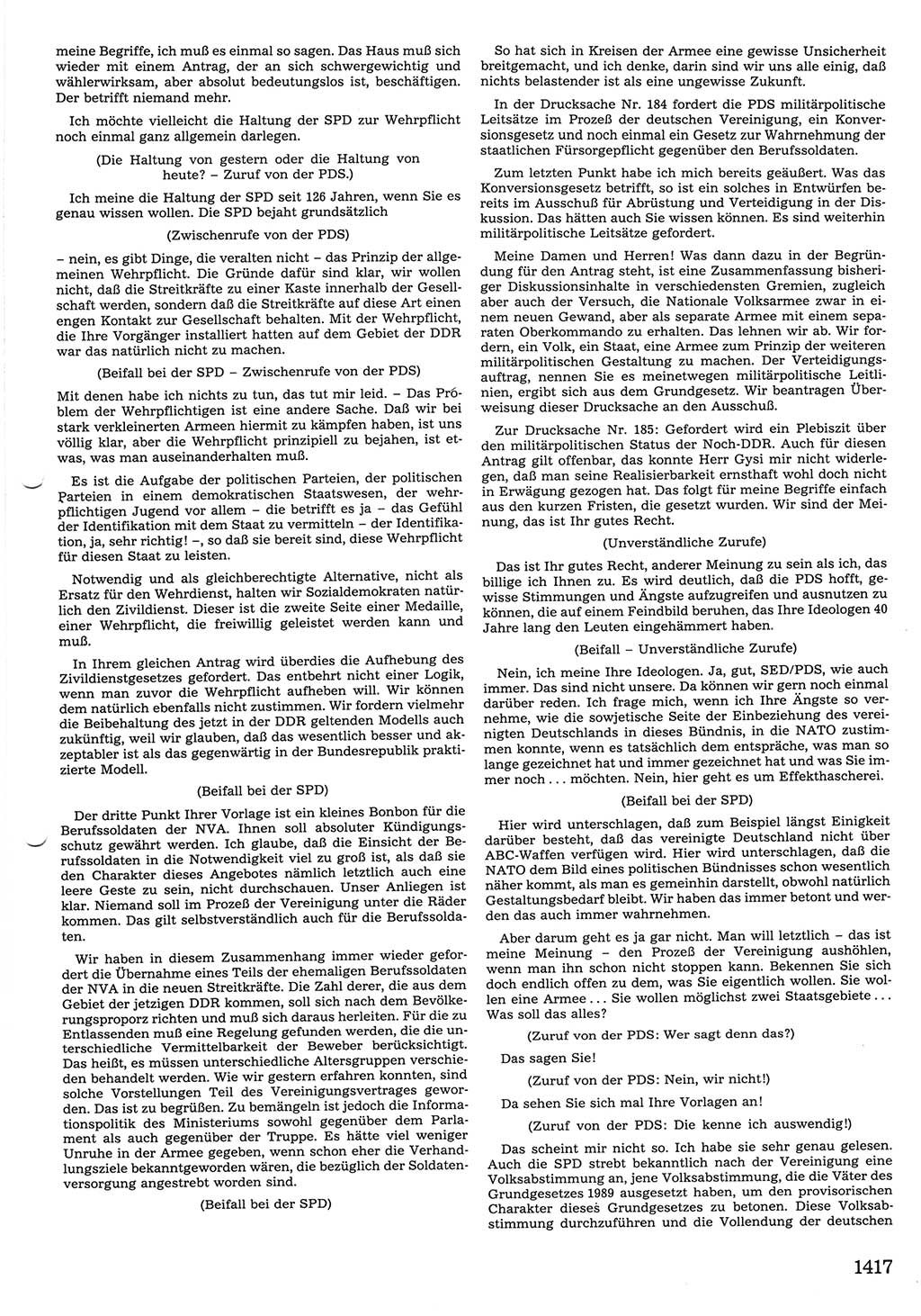 Tagungen der Volkskammer (VK) der Deutschen Demokratischen Republik (DDR), 10. Wahlperiode 1990, Seite 1417 (VK. DDR 10. WP. 1990, Prot. Tg. 1-38, 5.4.-2.10.1990, S. 1417)