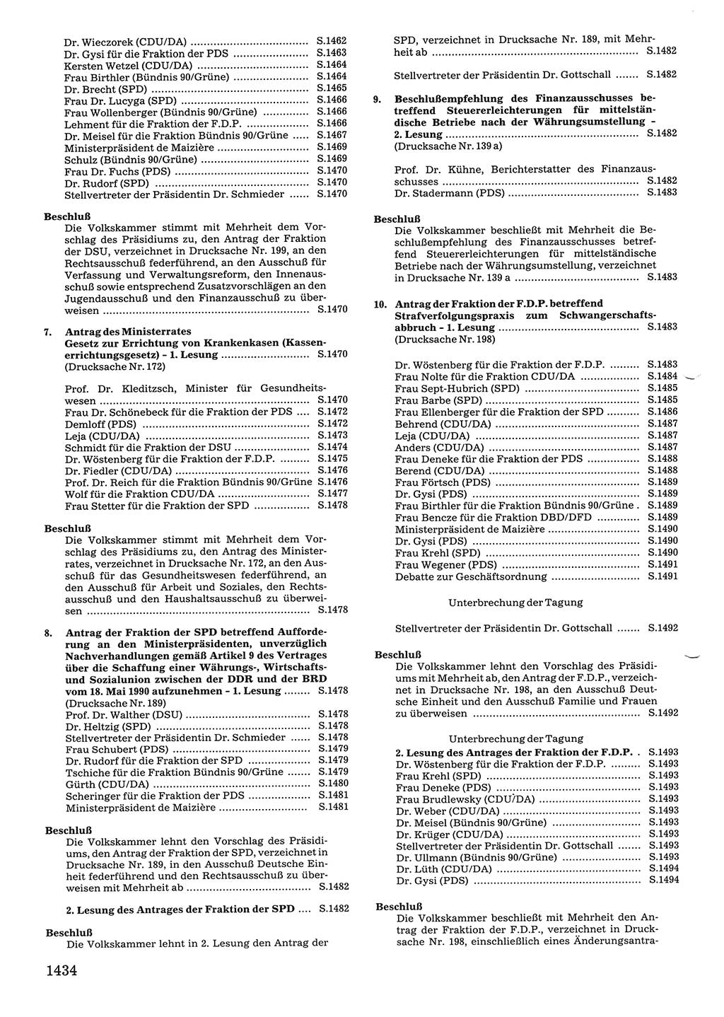 Tagungen der Volkskammer (VK) der Deutschen Demokratischen Republik (DDR), 10. Wahlperiode 1990, Seite 1434 (VK. DDR 10. WP. 1990, Prot. Tg. 1-38, 5.4.-2.10.1990, S. 1434)