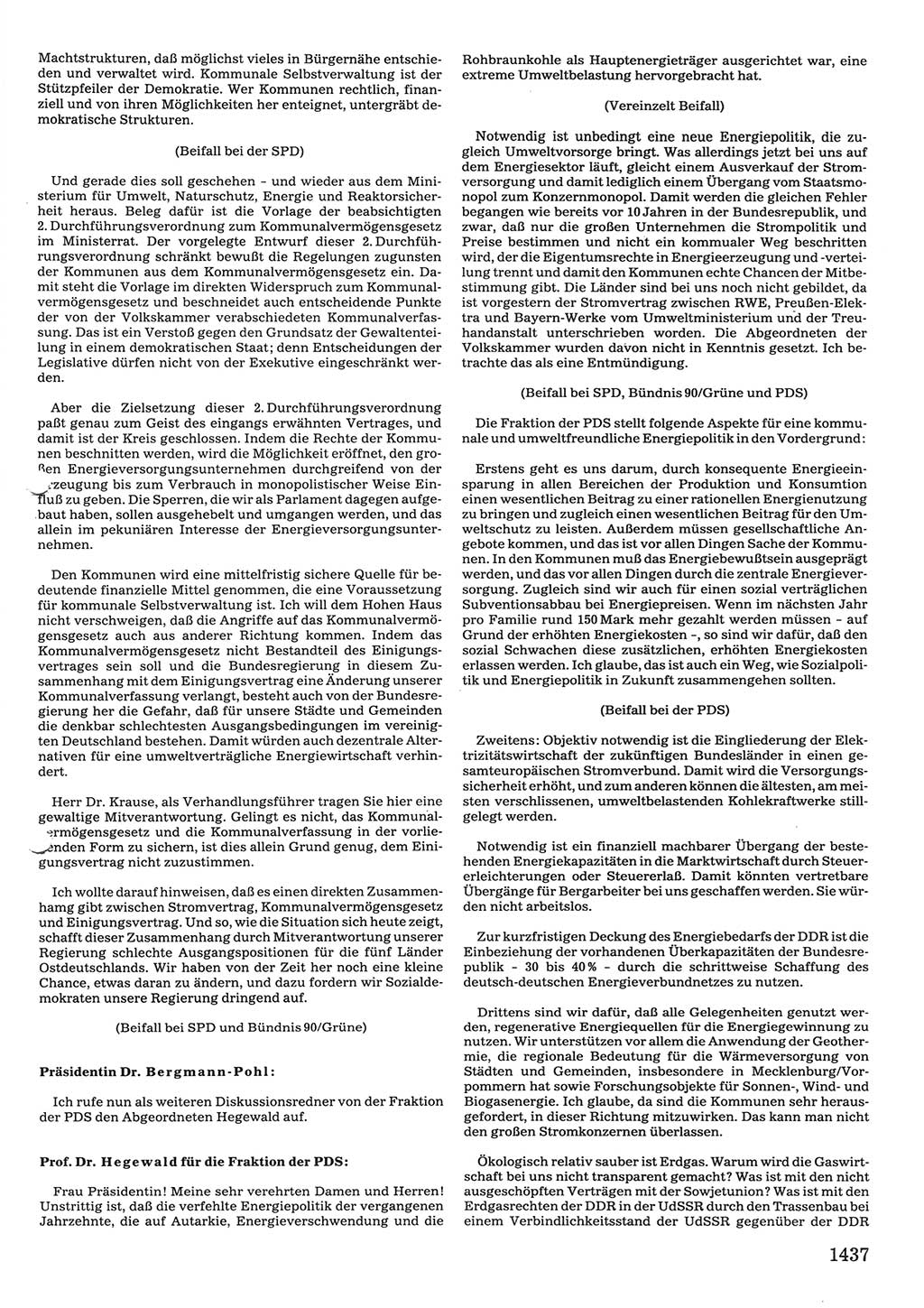 Tagungen der Volkskammer (VK) der Deutschen Demokratischen Republik (DDR), 10. Wahlperiode 1990, Seite 1437 (VK. DDR 10. WP. 1990, Prot. Tg. 1-38, 5.4.-2.10.1990, S. 1437)