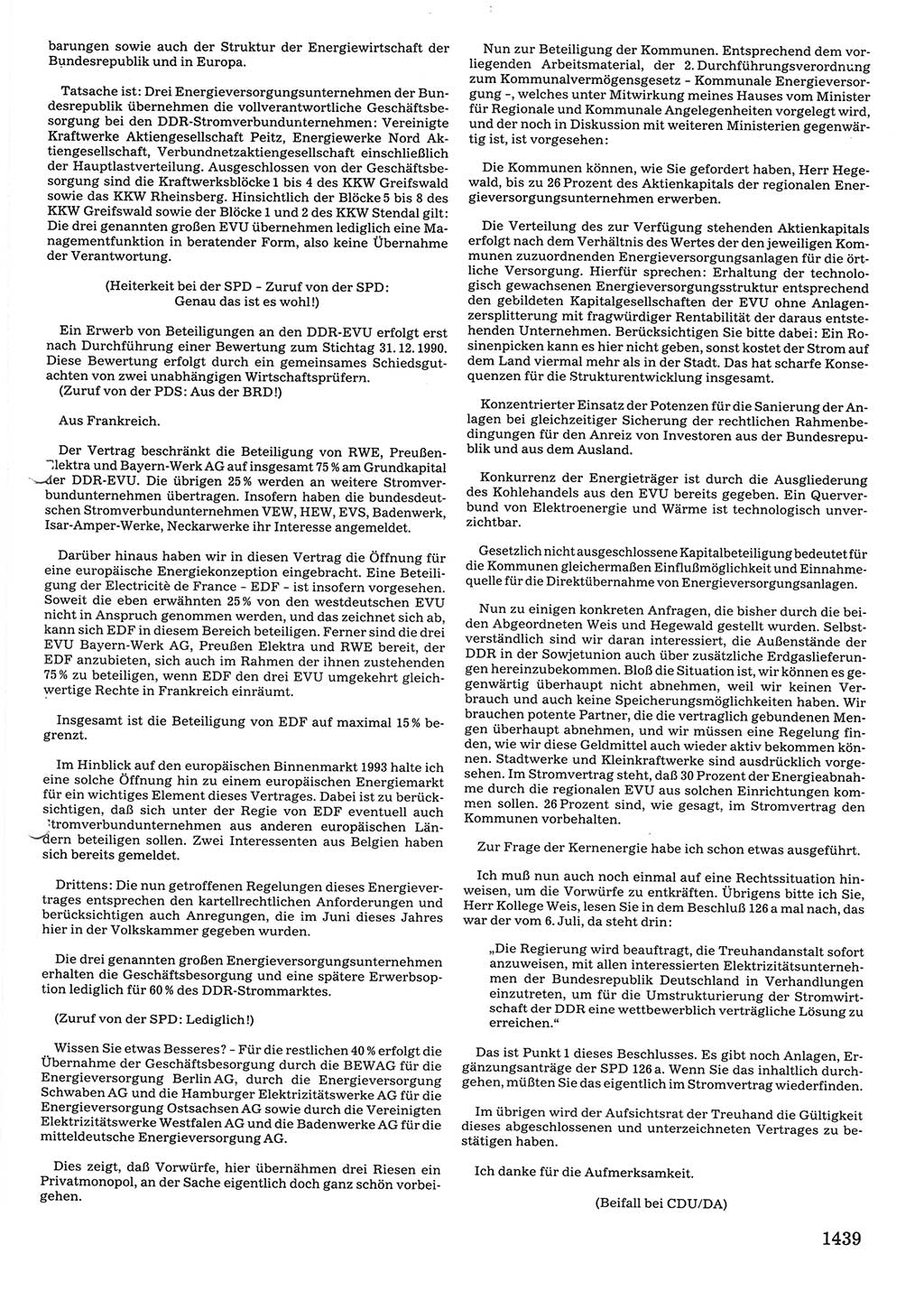 Tagungen der Volkskammer (VK) der Deutschen Demokratischen Republik (DDR), 10. Wahlperiode 1990, Seite 1439 (VK. DDR 10. WP. 1990, Prot. Tg. 1-38, 5.4.-2.10.1990, S. 1439)