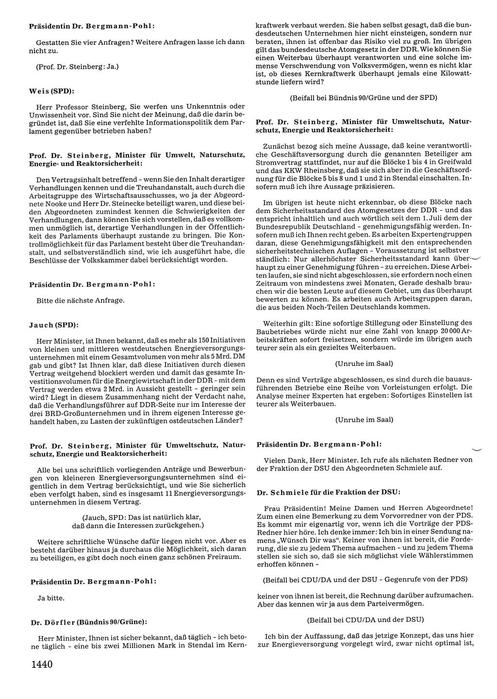 Tagungen der Volkskammer (VK) der Deutschen Demokratischen Republik (DDR), 10. Wahlperiode 1990, Seite 1440 (VK. DDR 10. WP. 1990, Prot. Tg. 1-38, 5.4.-2.10.1990, S. 1440)