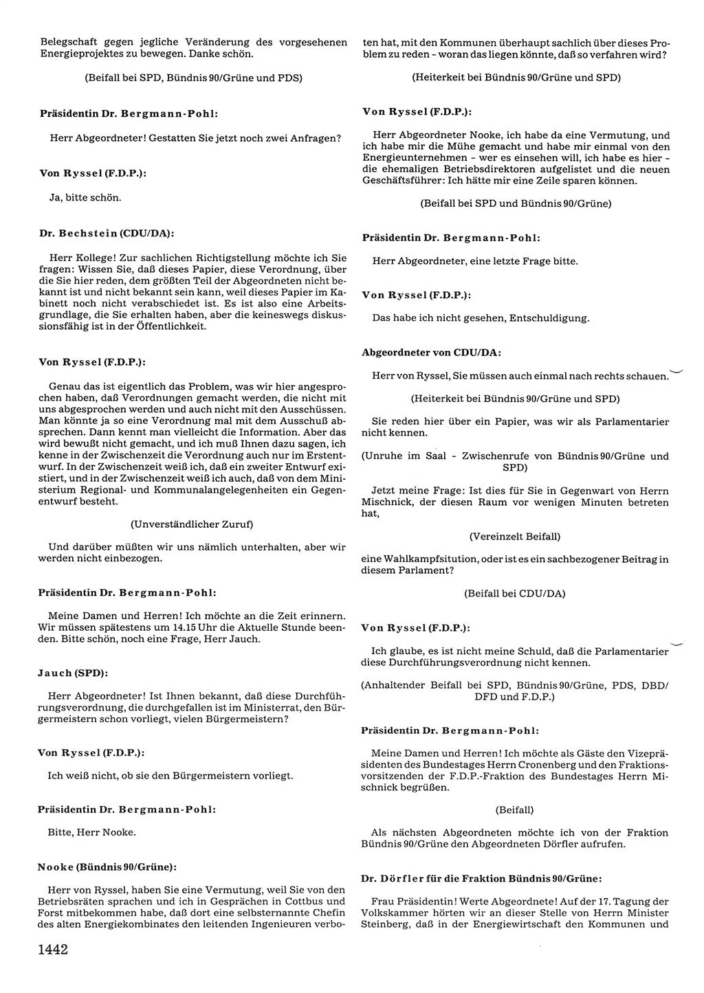Tagungen der Volkskammer (VK) der Deutschen Demokratischen Republik (DDR), 10. Wahlperiode 1990, Seite 1442 (VK. DDR 10. WP. 1990, Prot. Tg. 1-38, 5.4.-2.10.1990, S. 1442)