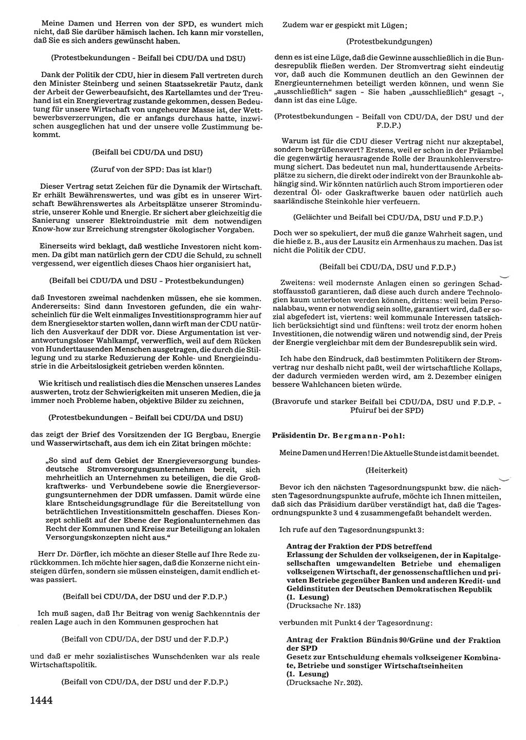 Tagungen der Volkskammer (VK) der Deutschen Demokratischen Republik (DDR), 10. Wahlperiode 1990, Seite 1444 (VK. DDR 10. WP. 1990, Prot. Tg. 1-38, 5.4.-2.10.1990, S. 1444)