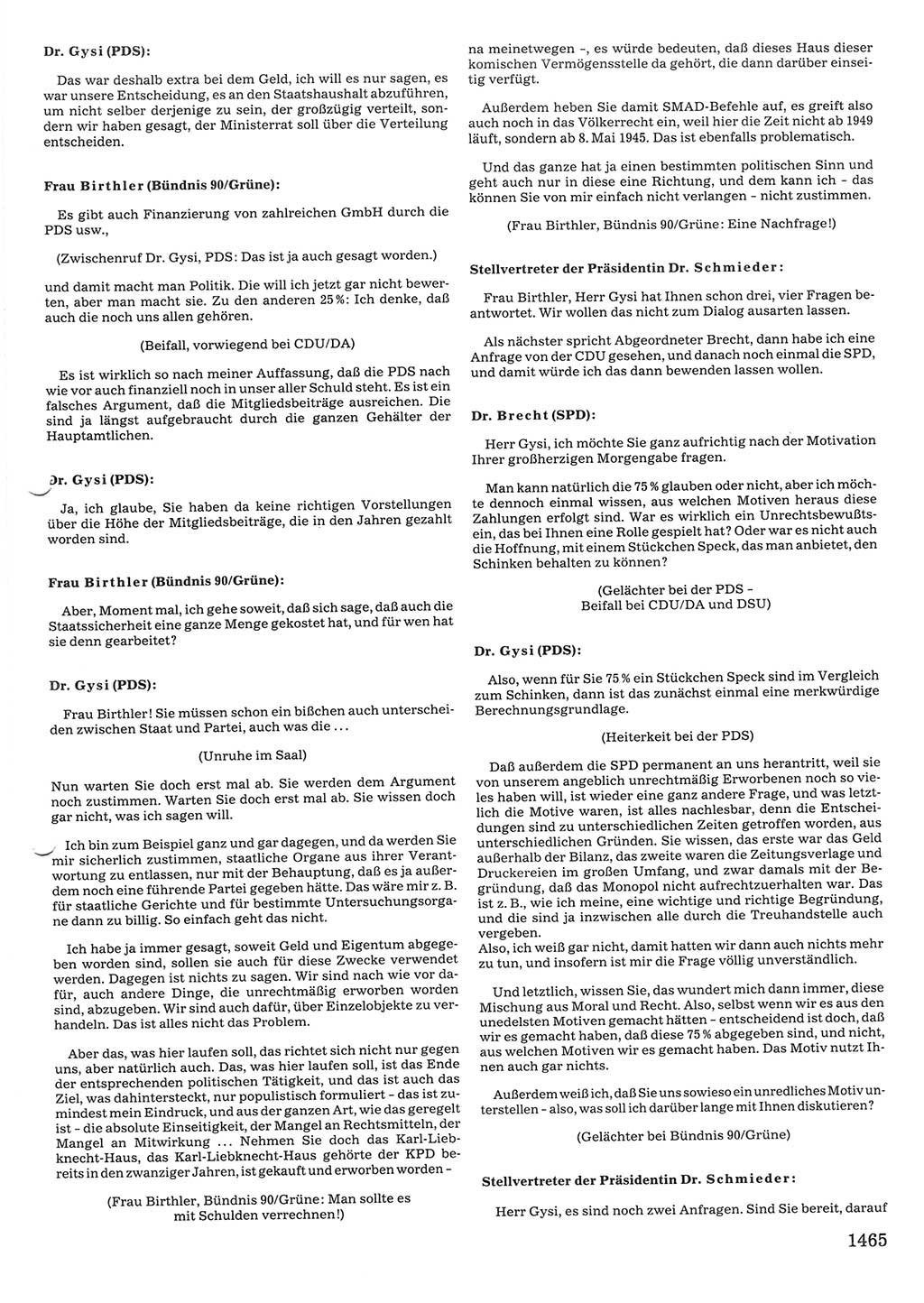 Tagungen der Volkskammer (VK) der Deutschen Demokratischen Republik (DDR), 10. Wahlperiode 1990, Seite 1465 (VK. DDR 10. WP. 1990, Prot. Tg. 1-38, 5.4.-2.10.1990, S. 1465)
