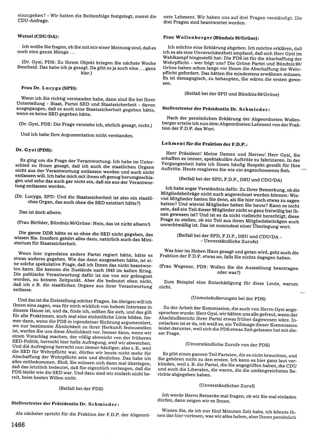 Tagungen der Volkskammer (VK) der Deutschen Demokratischen Republik (DDR), 10. Wahlperiode 1990, Seite 1466 (VK. DDR 10. WP. 1990, Prot. Tg. 1-38, 5.4.-2.10.1990, S. 1466)