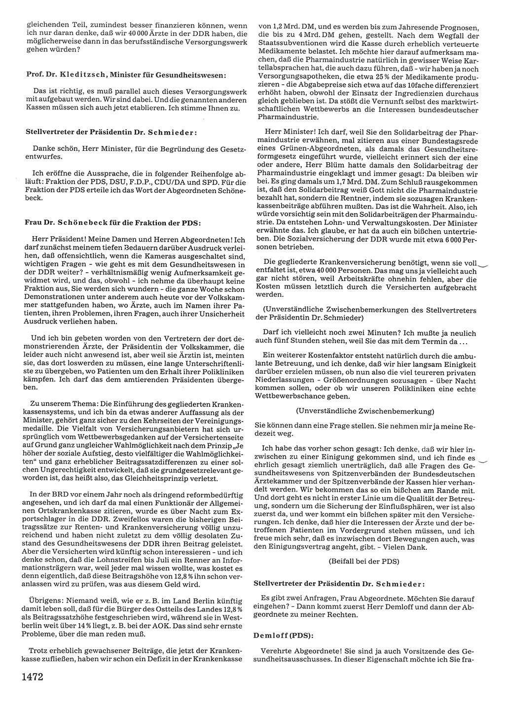 Tagungen der Volkskammer (VK) der Deutschen Demokratischen Republik (DDR), 10. Wahlperiode 1990, Seite 1472 (VK. DDR 10. WP. 1990, Prot. Tg. 1-38, 5.4.-2.10.1990, S. 1472)