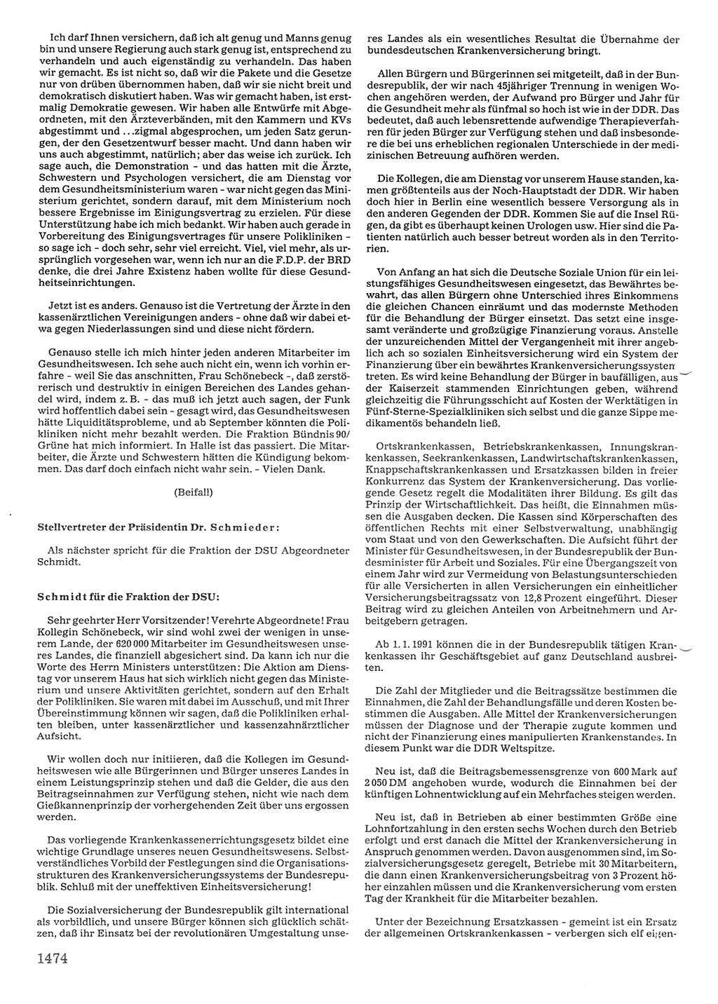 Tagungen der Volkskammer (VK) der Deutschen Demokratischen Republik (DDR), 10. Wahlperiode 1990, Seite 1474 (VK. DDR 10. WP. 1990, Prot. Tg. 1-38, 5.4.-2.10.1990, S. 1474)