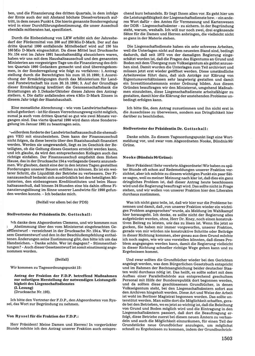 Tagungen der Volkskammer (VK) der Deutschen Demokratischen Republik (DDR), 10. Wahlperiode 1990, Seite 1503 (VK. DDR 10. WP. 1990, Prot. Tg. 1-38, 5.4.-2.10.1990, S. 1503)