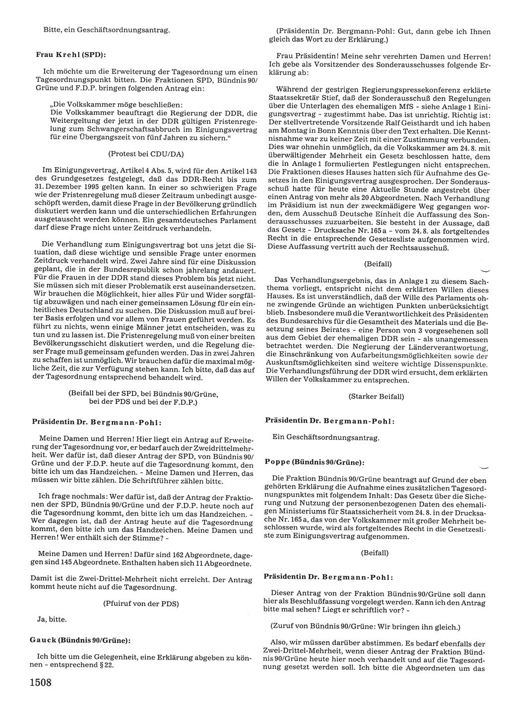 Tagungen der Volkskammer (VK) der Deutschen Demokratischen Republik (DDR), 10. Wahlperiode 1990, Seite 1508 (VK. DDR 10. WP. 1990, Prot. Tg. 1-38, 5.4.-2.10.1990, S. 1508)