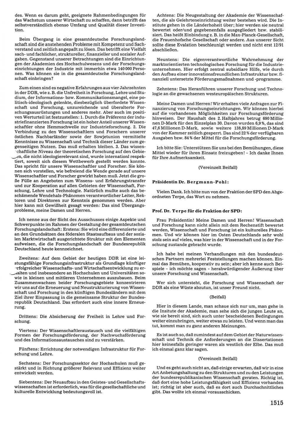 Tagungen der Volkskammer (VK) der Deutschen Demokratischen Republik (DDR), 10. Wahlperiode 1990, Seite 1515 (VK. DDR 10. WP. 1990, Prot. Tg. 1-38, 5.4.-2.10.1990, S. 1515)