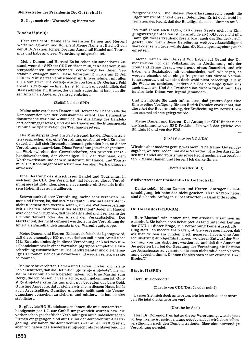 Tagungen der Volkskammer (VK) der Deutschen Demokratischen Republik (DDR), 10. Wahlperiode 1990, Seite 1550 (VK. DDR 10. WP. 1990, Prot. Tg. 1-38, 5.4.-2.10.1990, S. 1550)