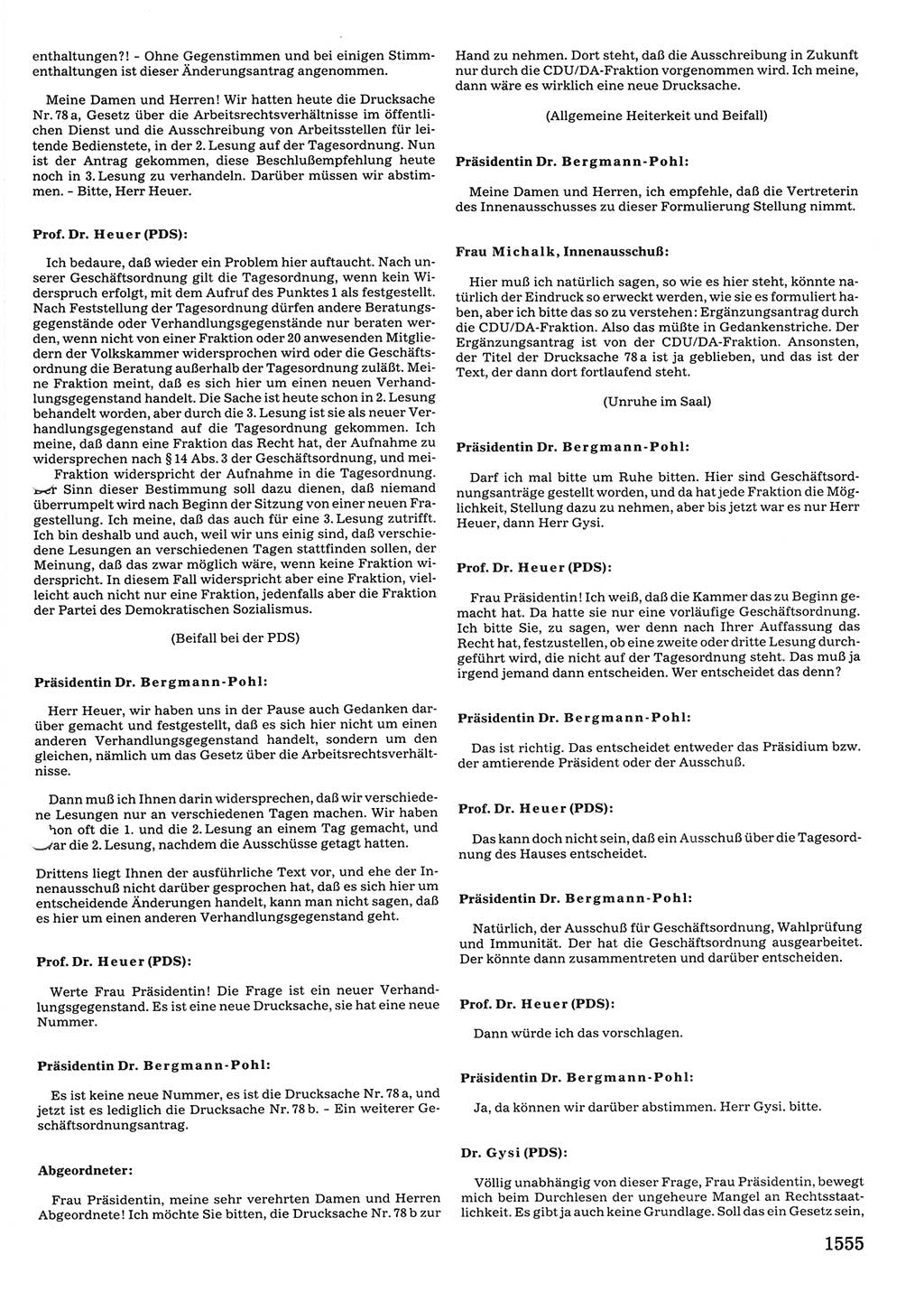 Tagungen der Volkskammer (VK) der Deutschen Demokratischen Republik (DDR), 10. Wahlperiode 1990, Seite 1555 (VK. DDR 10. WP. 1990, Prot. Tg. 1-38, 5.4.-2.10.1990, S. 1555)