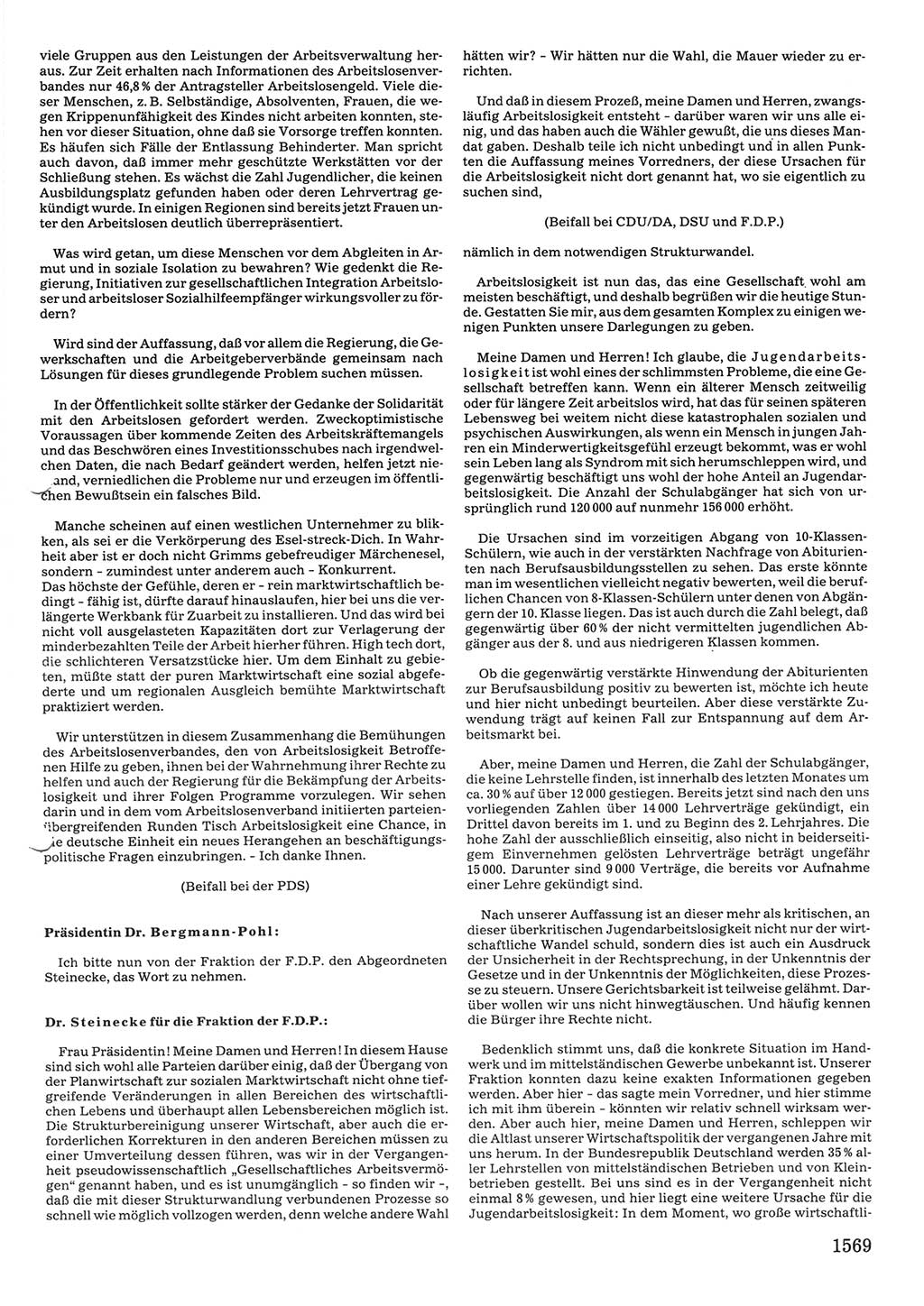 Tagungen der Volkskammer (VK) der Deutschen Demokratischen Republik (DDR), 10. Wahlperiode 1990, Seite 1569 (VK. DDR 10. WP. 1990, Prot. Tg. 1-38, 5.4.-2.10.1990, S. 1569)