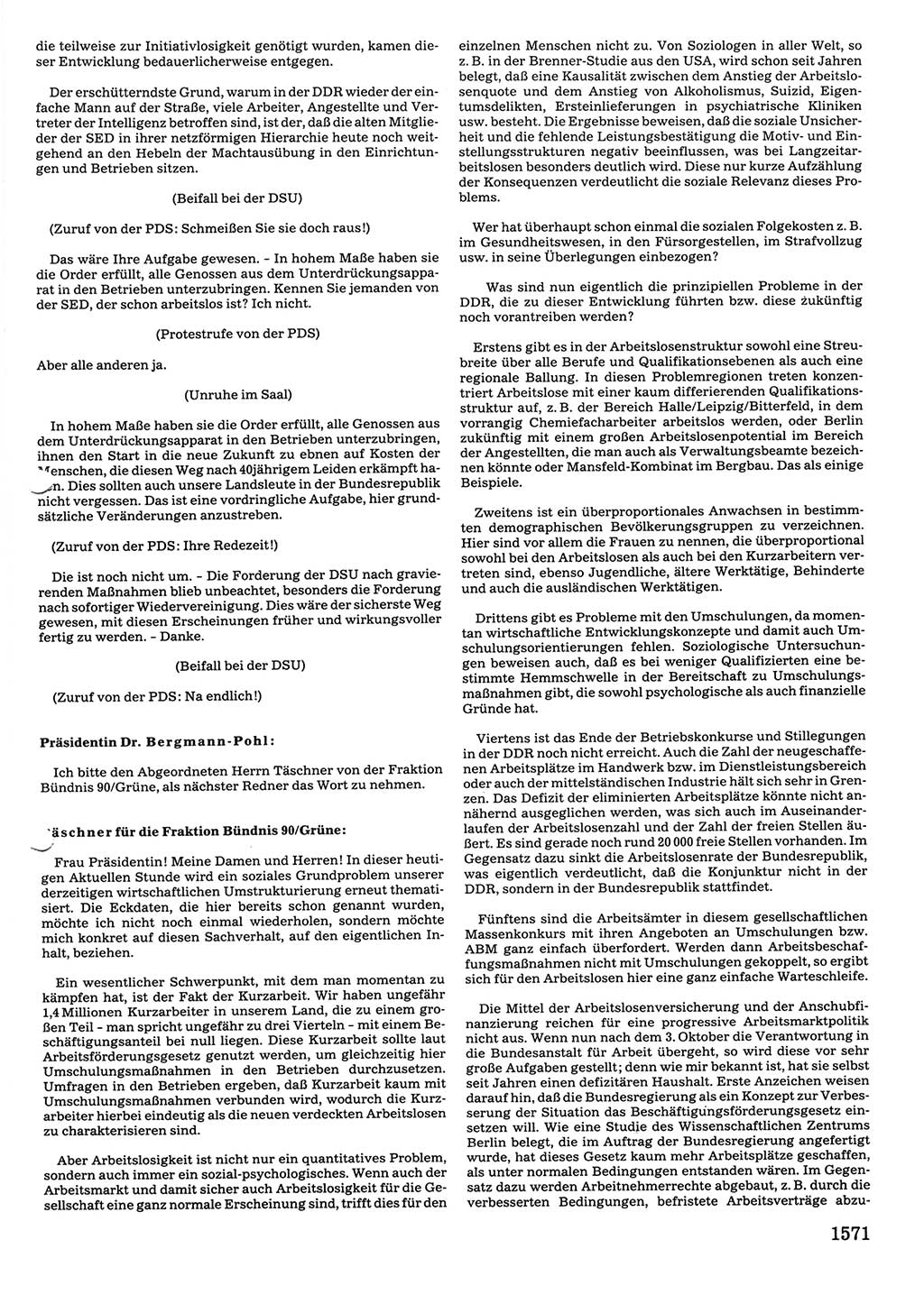 Tagungen der Volkskammer (VK) der Deutschen Demokratischen Republik (DDR), 10. Wahlperiode 1990, Seite 1571 (VK. DDR 10. WP. 1990, Prot. Tg. 1-38, 5.4.-2.10.1990, S. 1571)