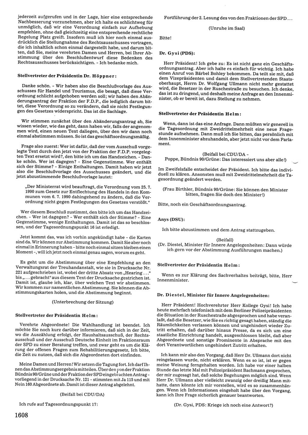 Tagungen der Volkskammer (VK) der Deutschen Demokratischen Republik (DDR), 10. Wahlperiode 1990, Seite 1608 (VK. DDR 10. WP. 1990, Prot. Tg. 1-38, 5.4.-2.10.1990, S. 1608)