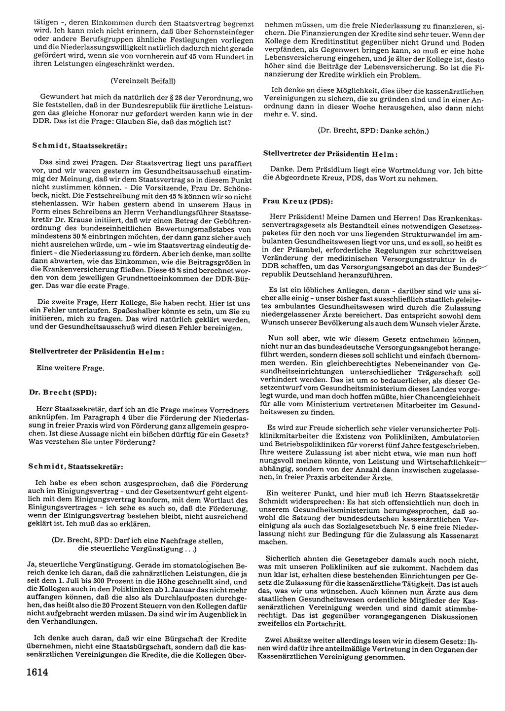 Tagungen der Volkskammer (VK) der Deutschen Demokratischen Republik (DDR), 10. Wahlperiode 1990, Seite 1614 (VK. DDR 10. WP. 1990, Prot. Tg. 1-38, 5.4.-2.10.1990, S. 1614)