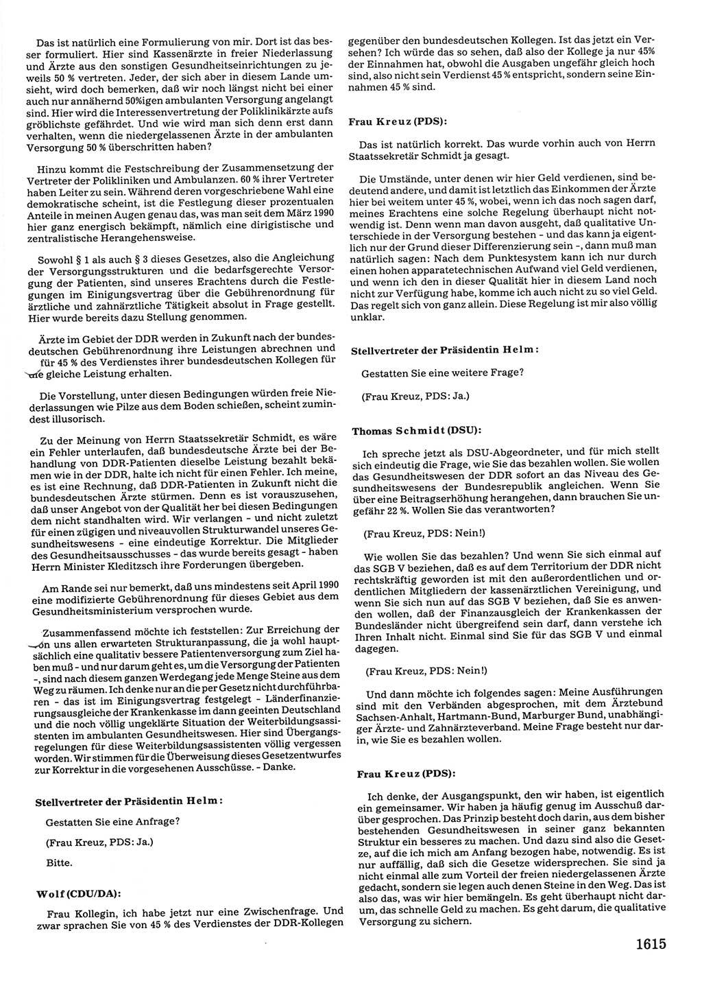 Tagungen der Volkskammer (VK) der Deutschen Demokratischen Republik (DDR), 10. Wahlperiode 1990, Seite 1615 (VK. DDR 10. WP. 1990, Prot. Tg. 1-38, 5.4.-2.10.1990, S. 1615)