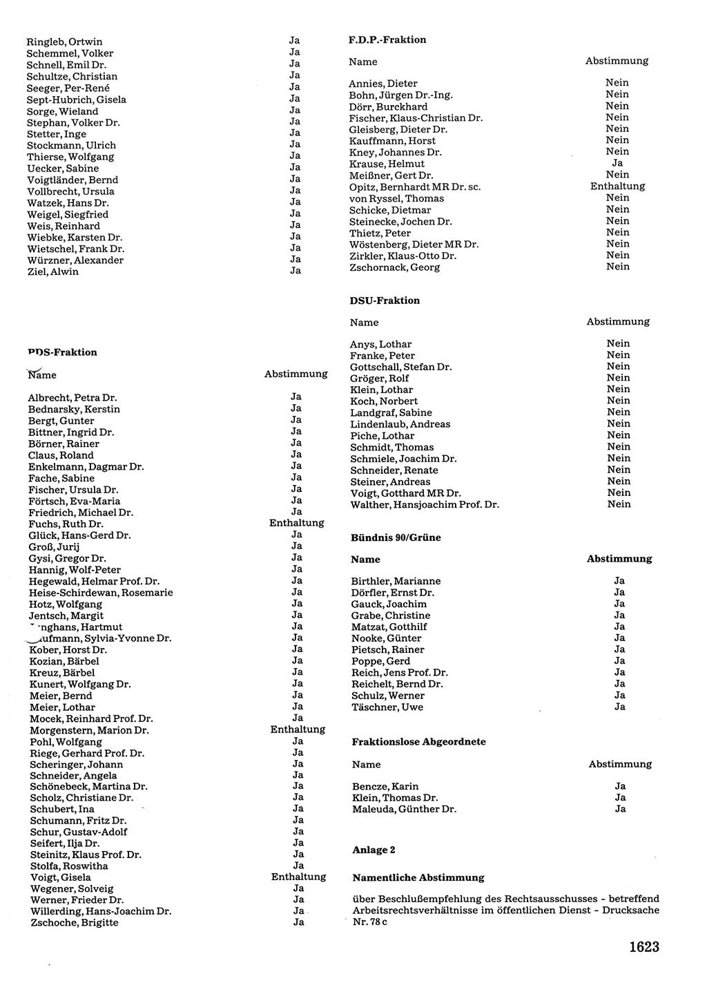 Tagungen der Volkskammer (VK) der Deutschen Demokratischen Republik (DDR), 10. Wahlperiode 1990, Seite 1623 (VK. DDR 10. WP. 1990, Prot. Tg. 1-38, 5.4.-2.10.1990, S. 1623)