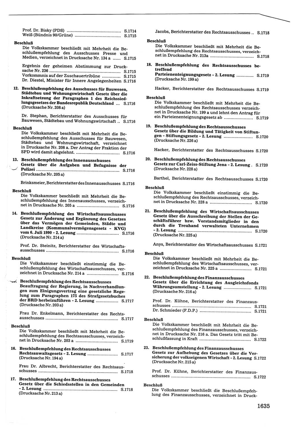 Tagungen der Volkskammer (VK) der Deutschen Demokratischen Republik (DDR), 10. Wahlperiode 1990, Seite 1635 (VK. DDR 10. WP. 1990, Prot. Tg. 1-38, 5.4.-2.10.1990, S. 1635)