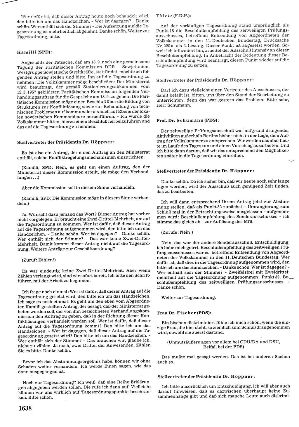 Tagungen der Volkskammer (VK) der Deutschen Demokratischen Republik (DDR), 10. Wahlperiode 1990, Seite 1638 (VK. DDR 10. WP. 1990, Prot. Tg. 1-38, 5.4.-2.10.1990, S. 1638)