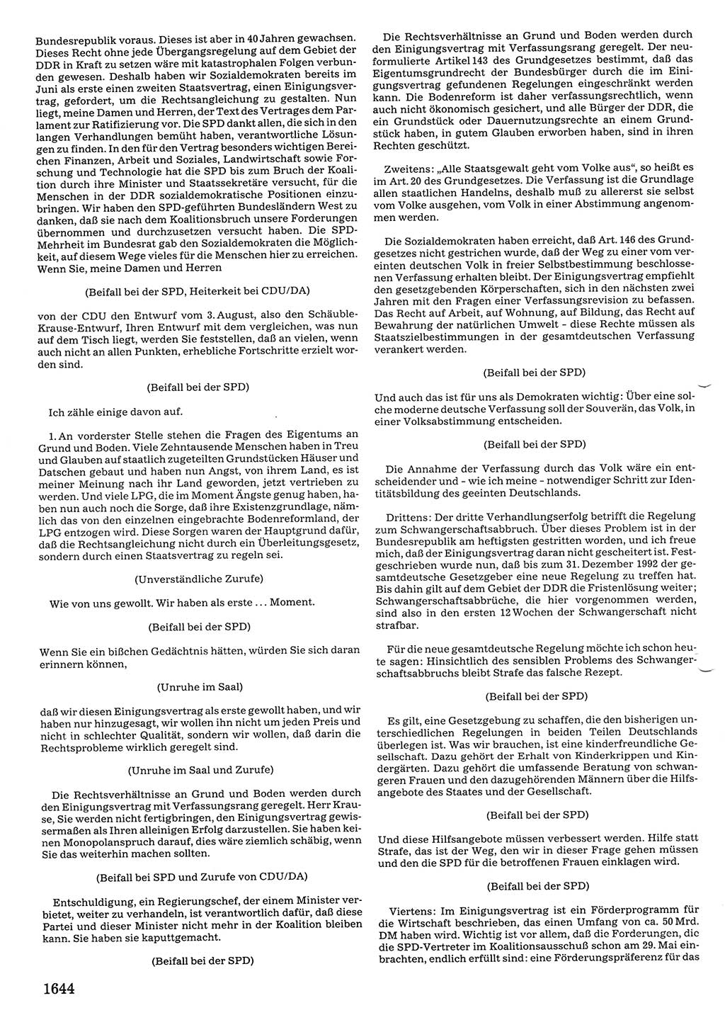 Tagungen der Volkskammer (VK) der Deutschen Demokratischen Republik (DDR), 10. Wahlperiode 1990, Seite 1644 (VK. DDR 10. WP. 1990, Prot. Tg. 1-38, 5.4.-2.10.1990, S. 1644)