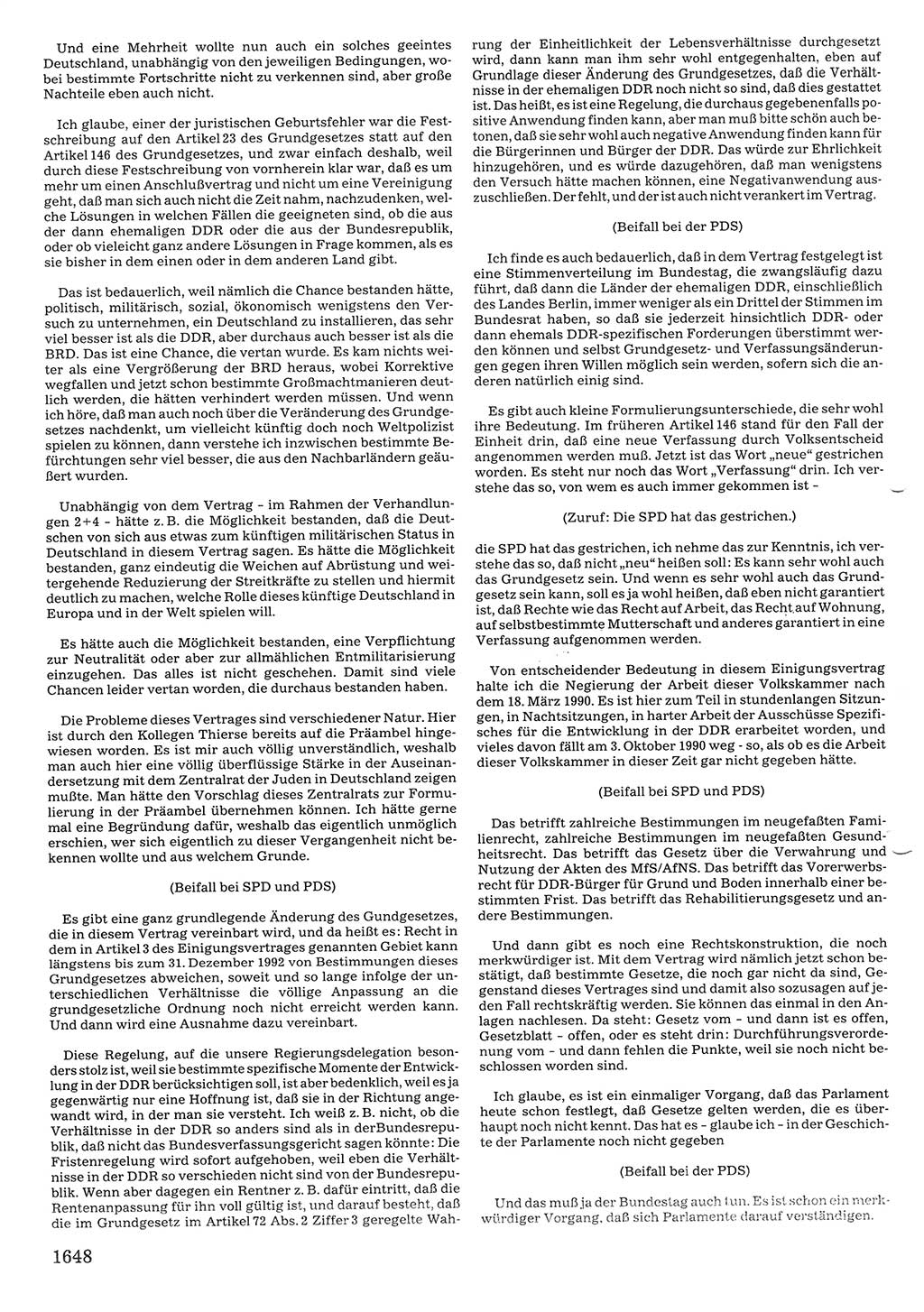 Tagungen der Volkskammer (VK) der Deutschen Demokratischen Republik (DDR), 10. Wahlperiode 1990, Seite 1648 (VK. DDR 10. WP. 1990, Prot. Tg. 1-38, 5.4.-2.10.1990, S. 1648)