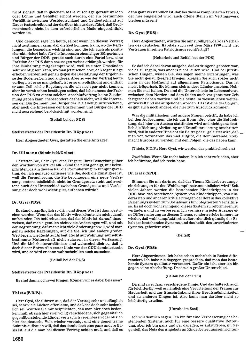 Tagungen der Volkskammer (VK) der Deutschen Demokratischen Republik (DDR), 10. Wahlperiode 1990, Seite 1650 (VK. DDR 10. WP. 1990, Prot. Tg. 1-38, 5.4.-2.10.1990, S. 1650)