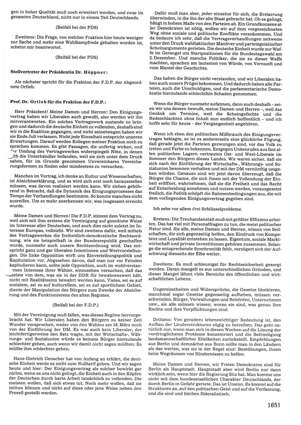 Tagungen der Volkskammer (VK) der Deutschen Demokratischen Republik (DDR), 10. Wahlperiode 1990, Seite 1651 (VK. DDR 10. WP. 1990, Prot. Tg. 1-38, 5.4.-2.10.1990, S. 1651)