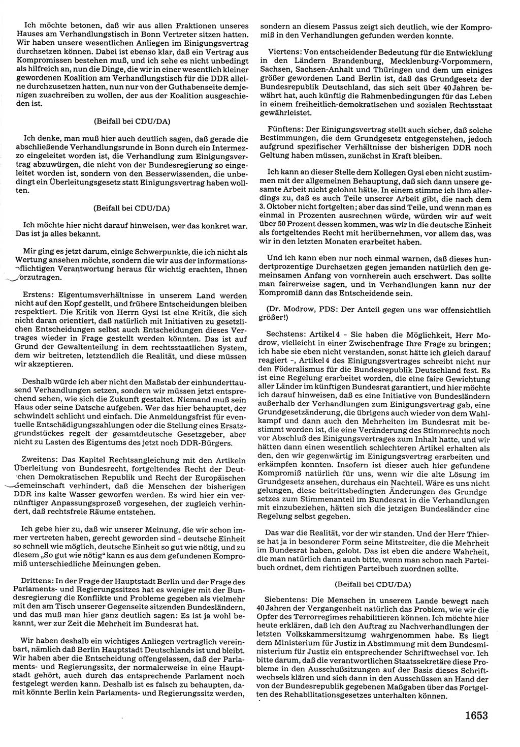 Tagungen der Volkskammer (VK) der Deutschen Demokratischen Republik (DDR), 10. Wahlperiode 1990, Seite 1653 (VK. DDR 10. WP. 1990, Prot. Tg. 1-38, 5.4.-2.10.1990, S. 1653)