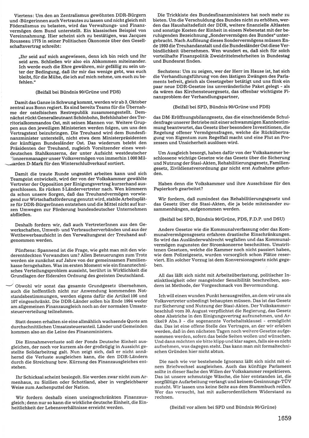 Tagungen der Volkskammer (VK) der Deutschen Demokratischen Republik (DDR), 10. Wahlperiode 1990, Seite 1659 (VK. DDR 10. WP. 1990, Prot. Tg. 1-38, 5.4.-2.10.1990, S. 1659)