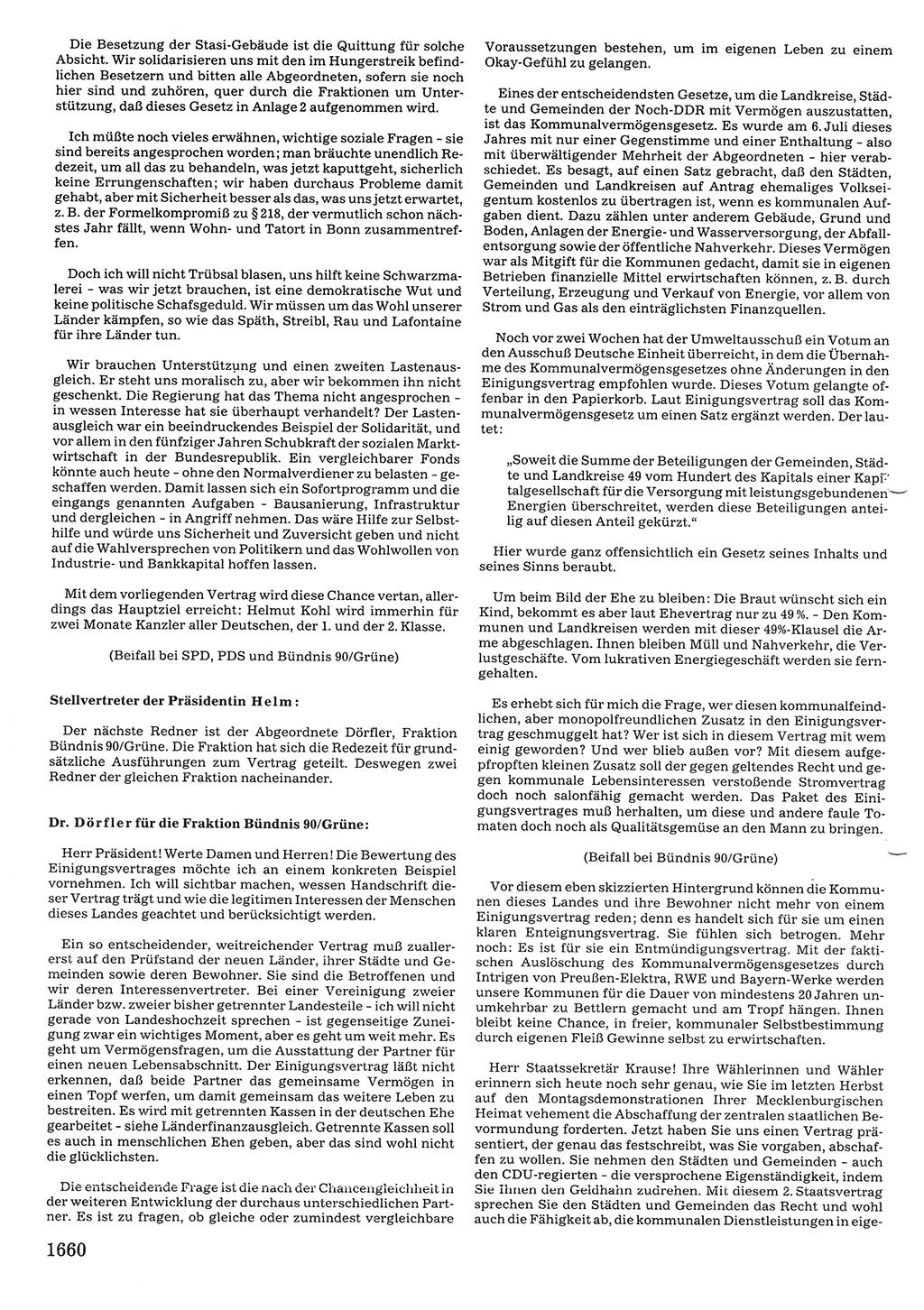 Tagungen der Volkskammer (VK) der Deutschen Demokratischen Republik (DDR), 10. Wahlperiode 1990, Seite 1660 (VK. DDR 10. WP. 1990, Prot. Tg. 1-38, 5.4.-2.10.1990, S. 1660)